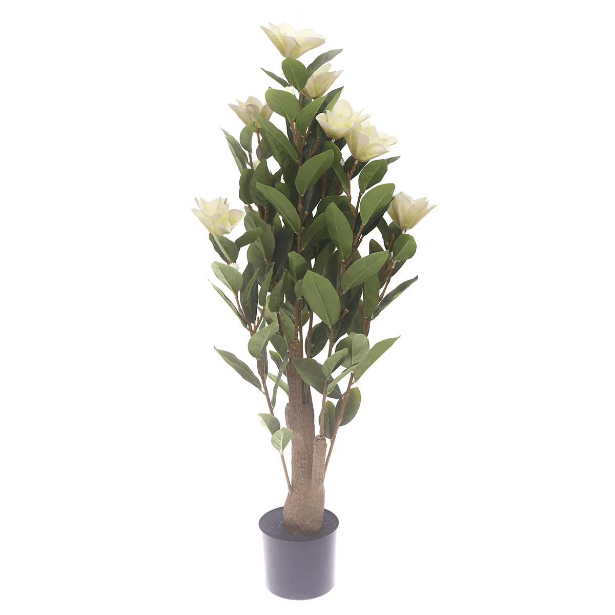 Feng Deco Green Artificial Flowering Plant in Black Pot 33 Inch