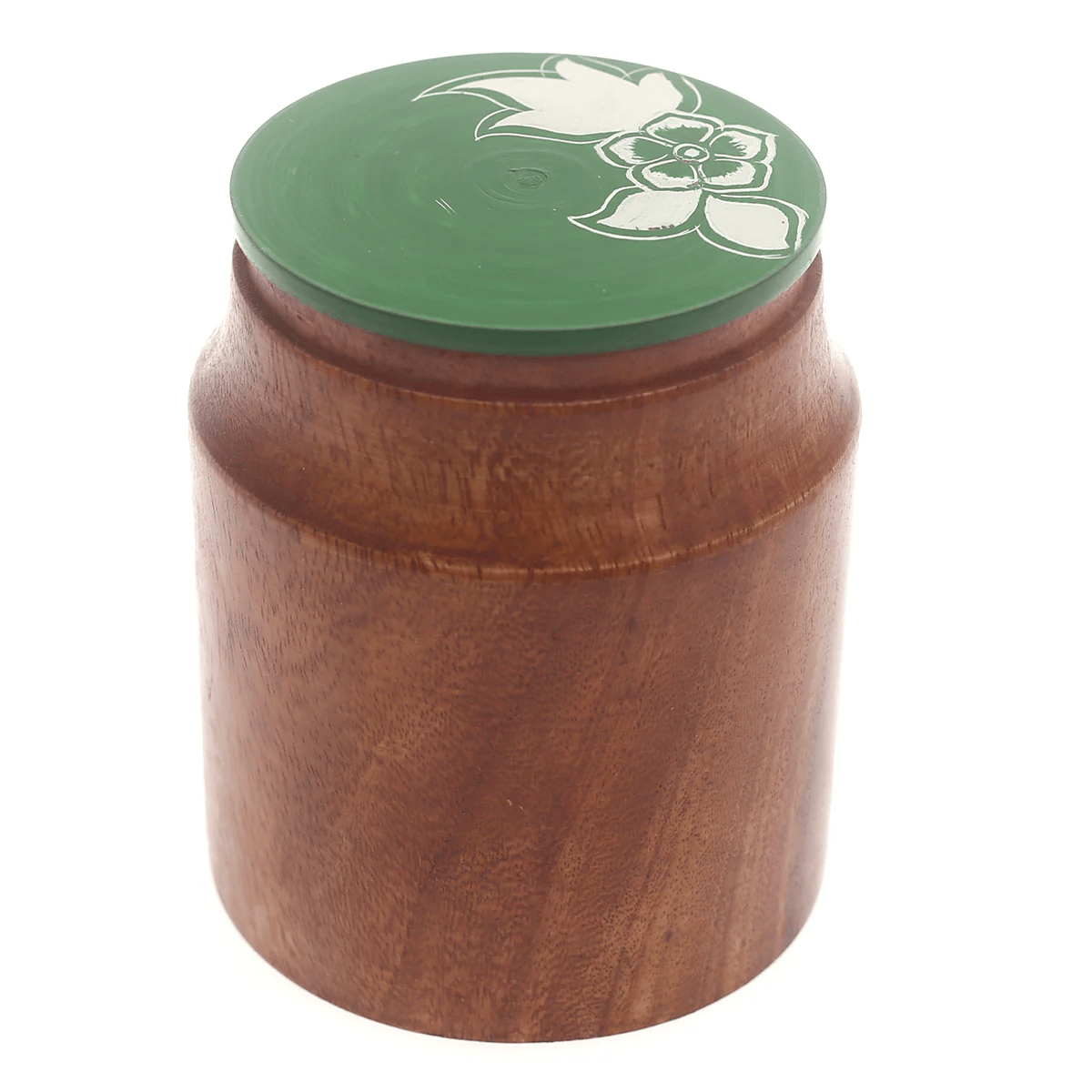 Feng Deco Green Wooden Decorative Jar Home Accent Piece