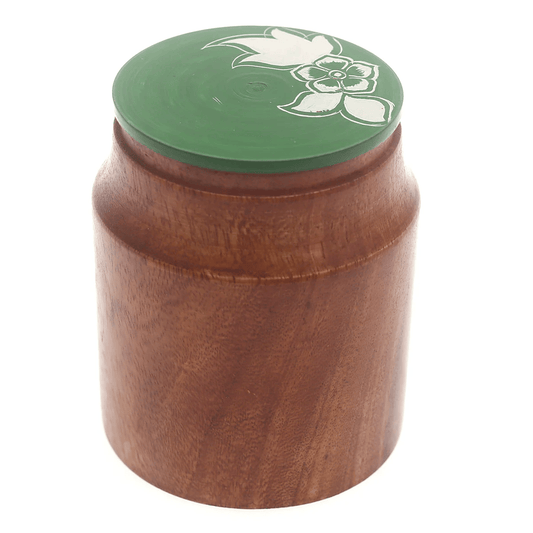 Feng Deco Green Wooden Decorative Jar Home Accent Piece