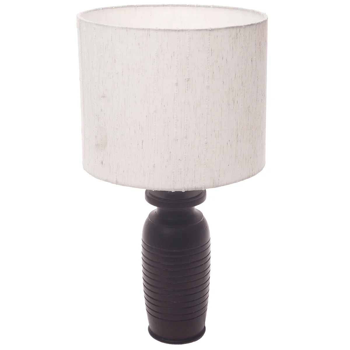 Feng Deco Wooden Rustic Table Lamp with Fabric Shade